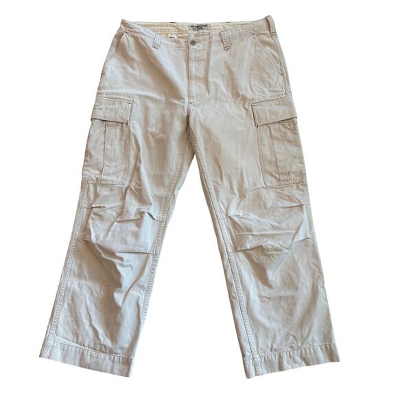 Vtg Ralph Lauren Polo Jeans Co Cargo Pants Mens 38x30 Beige Military Paratrooper - Picture 1 of 12